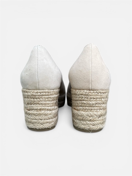 Anthropologie Bettye Muller Concepts Regina Espadrille Derby Wedge in Cream Sz 8 - Picture 7 of 11